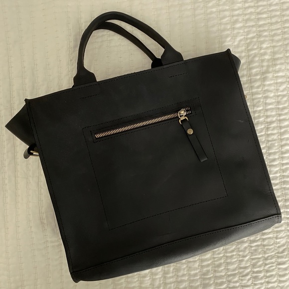 Black leather tote bag - Picture 2 of 5